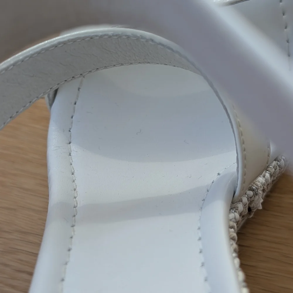 Nero Giardini White and Beige Wedge Sandals